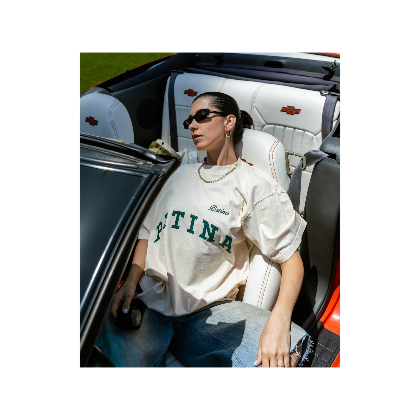 CLASSIC TEE / CREAM, FOREST GREEN