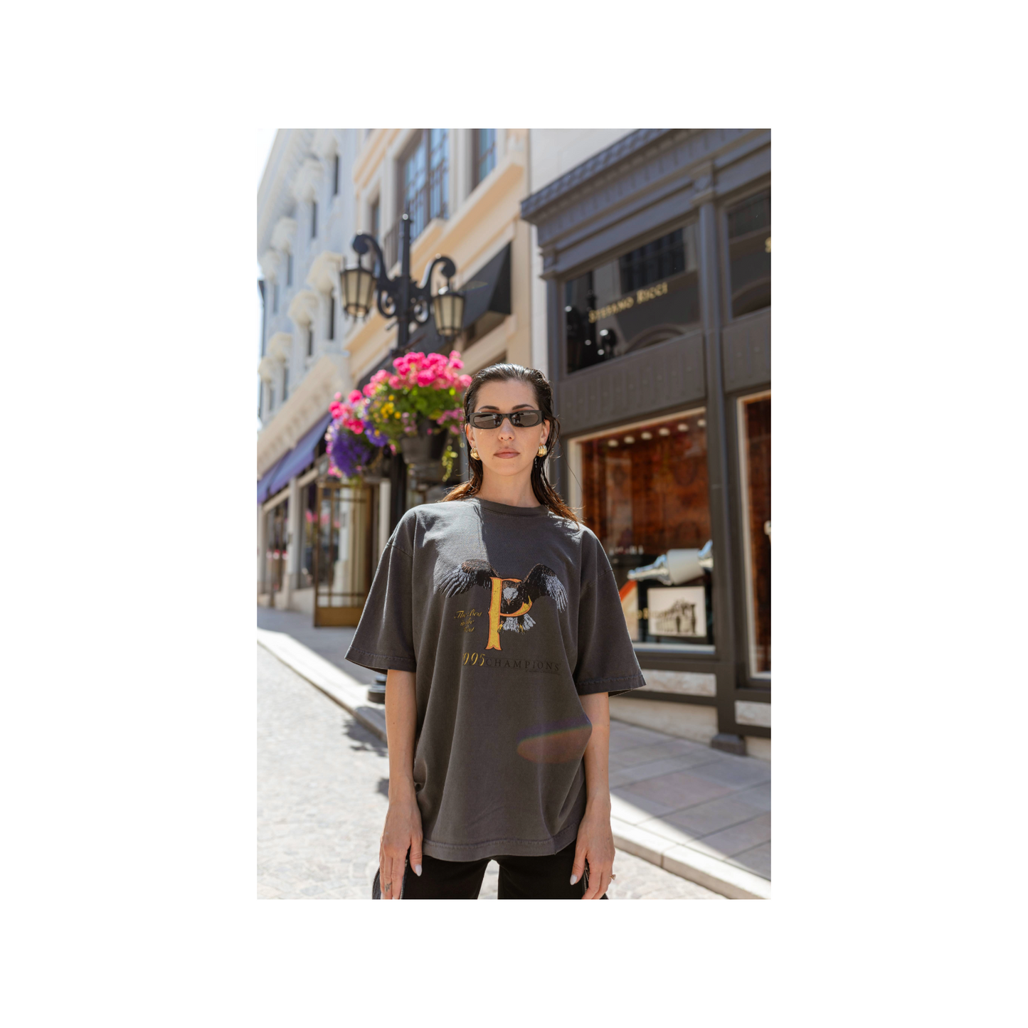 VINTAGE EAGLE TEE / VIN BLK PGMT