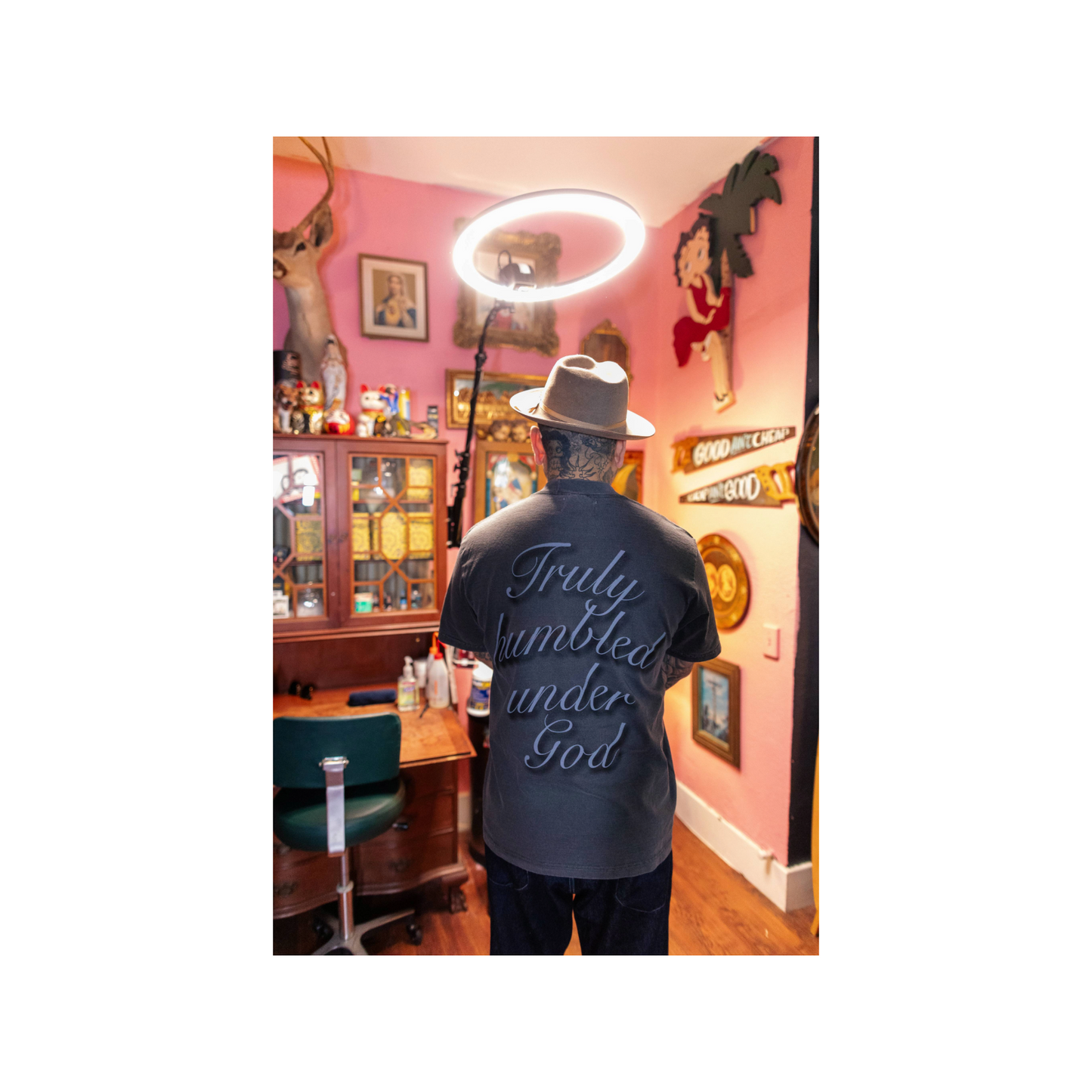 TRULY HUMBLED UNDER GOD. TEE - charcoal grey