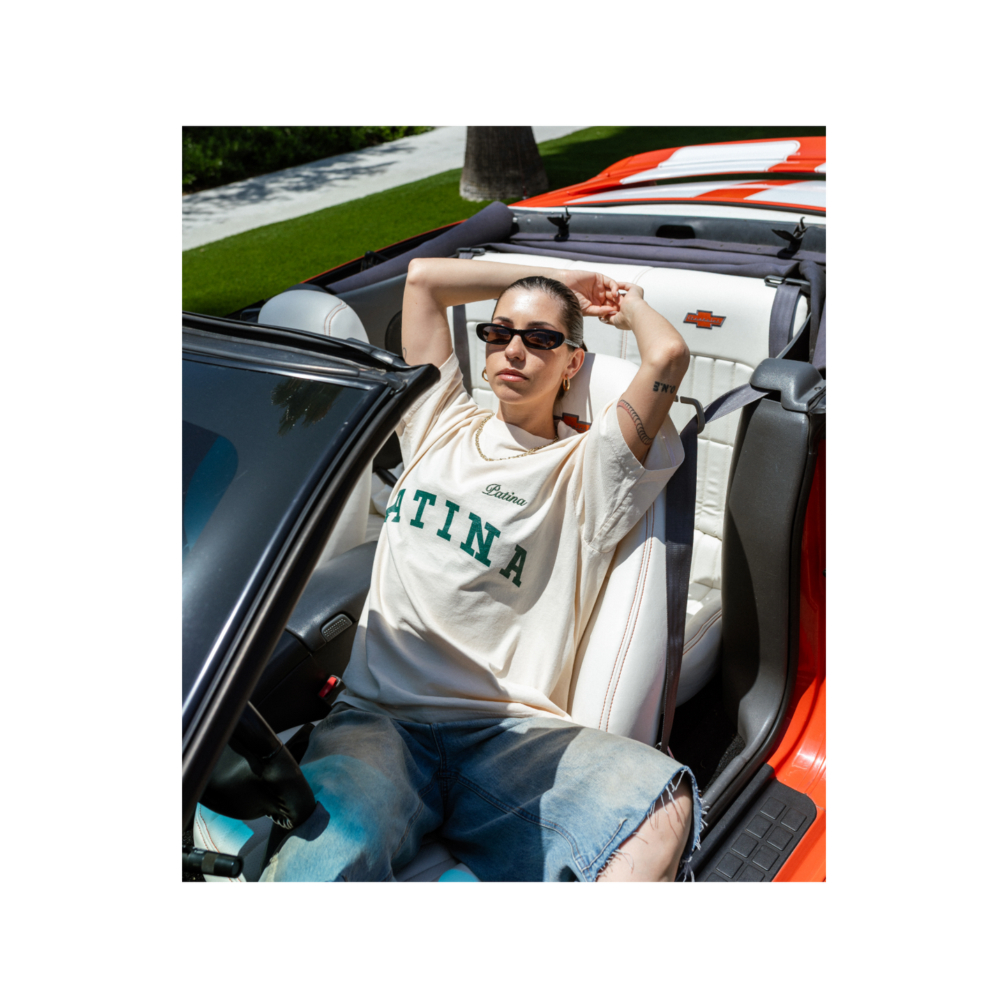 CLASSIC TEE / CREAM, FOREST GREEN