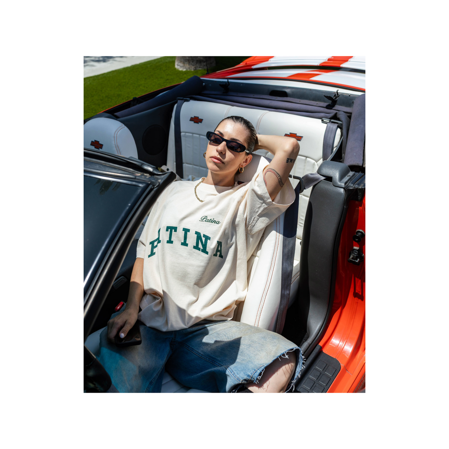 CLASSIC TEE / CREAM, FOREST GREEN