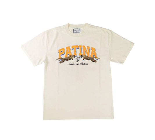 PATINA WILDCATS  RELAXED TEE - FADED ECRU