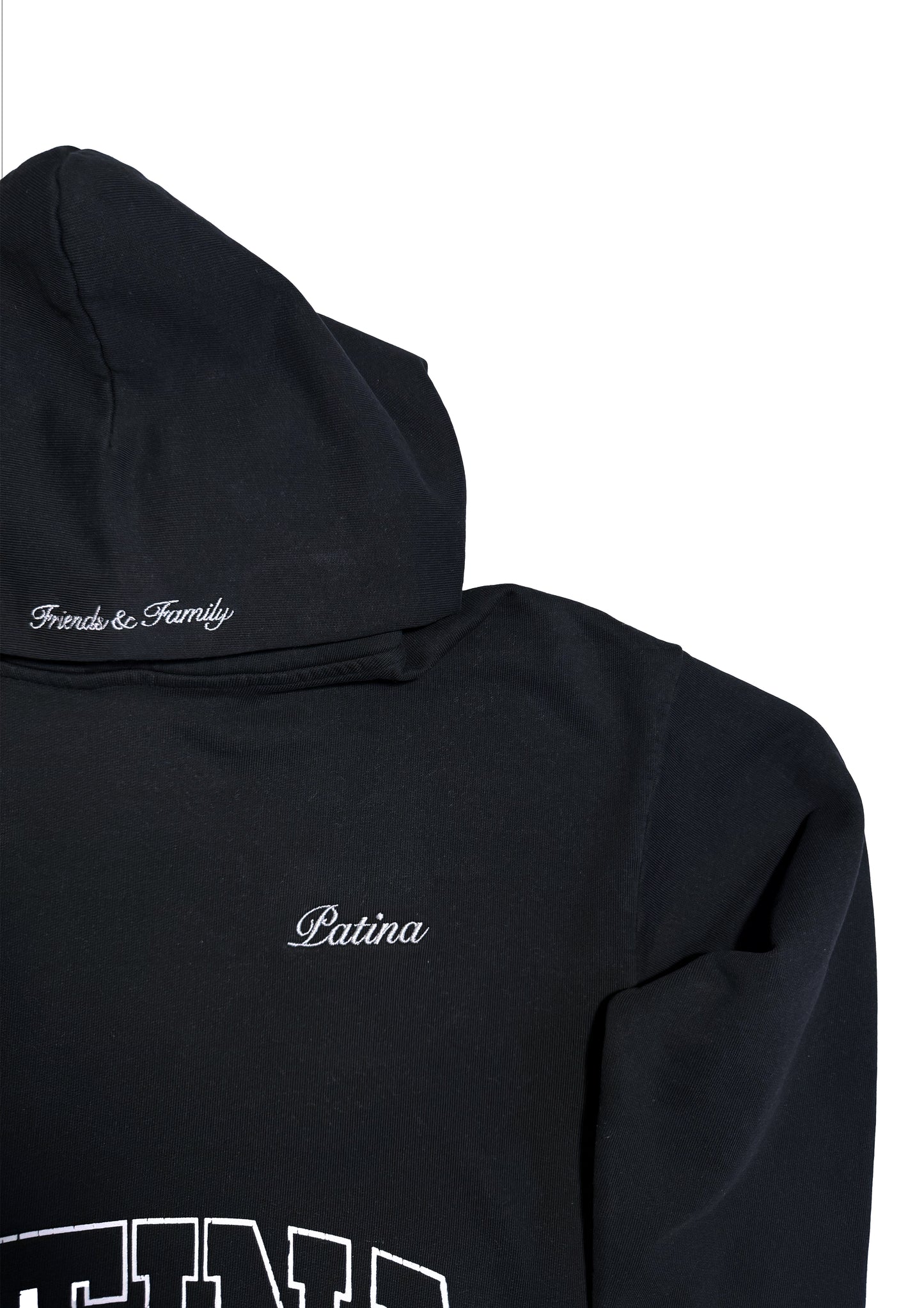 FRIENDS & FAMILY HEAVY HOODIE - FADED BLACK